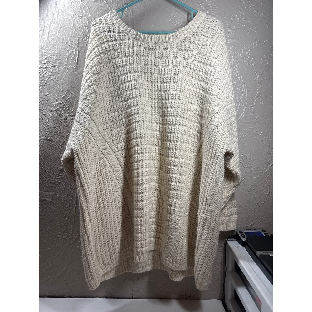 Atmosphere Women's Cream Boat Neck Drop Shoulder Baggy Sweater Size 14/16 XL‎